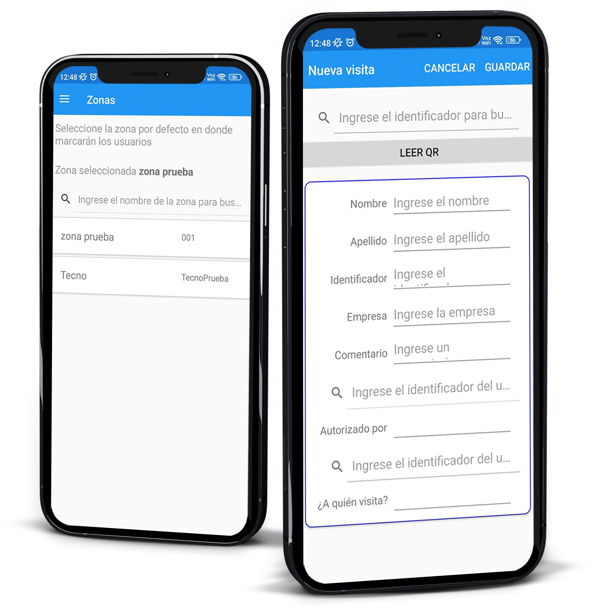 mockup visitas - control de acceso
